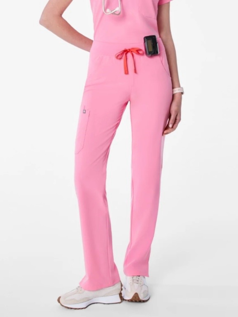 FIGS Kade Scrub Cargo Pants Pink Cloud Medium
